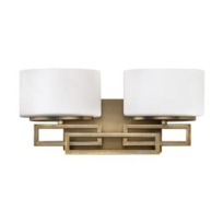 Lanza Brushed Bronze Two-Light Bath Fixture