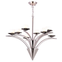 Marani Satin Nickel Chandelier with Opal Cup Glass