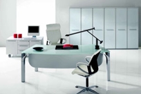 Palm Crystal Shaped Desk With Modesty Panel