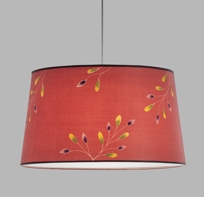Jewel Drum Pendant -Red Floral
