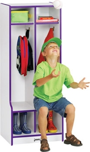 RAINBOW ACCENTS® DOUBLE LOCKER w/STEP - 2 SECTIONS
