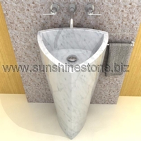 Natural Stone Sink --- Carrara Pedestal Sink 75