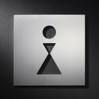 female WC (restroom) sign, MADE IN GERMANY