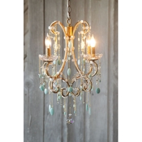 Hannah Antique Gold Four-Light Mini Chandelier