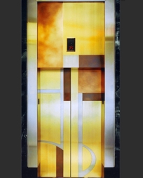 Bronze and Stainless Steel Elevator Door Skins