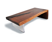 Live Edge Walnut Coffee Table - Plexi Base