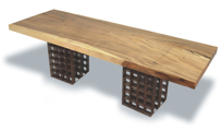 Tela Dining Table - Tamburil Top - Double Base