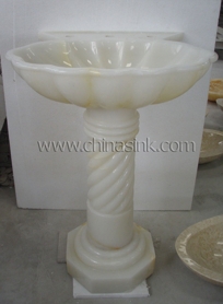 White Onyx Pedestal Sink