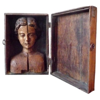 Carved Head Mounted in Box