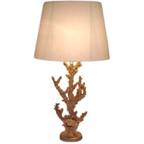 Gilded coral moorea lamp with fish