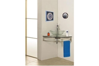 Wall-Mount Corner Glass Vanity