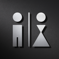 stainless WC sign, MADE IN GERMANY