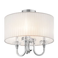 Parker Point Chrome Three-Light Semi-Flush Mount