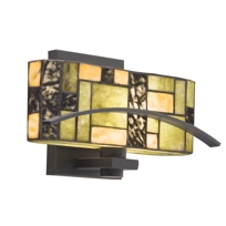 Bayonne Satin Black One-Light Tiffany Wall Sconce