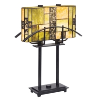 Bayonne Satin Black Two-Light Table lamp