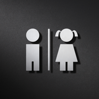stainless WC sign (girls), MADE IN GERMANY