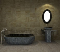 Rocky Stone Bathtub