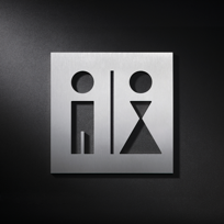 stainless WC sign (with divider), MADE IN GERMANY