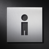 stainless WC sign (boys), MADE IN GERMANY