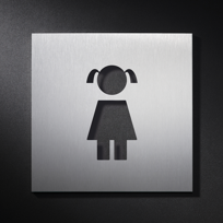 stainless WC sign (girls), MADE IN GERMANY
