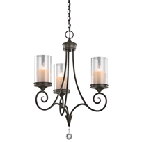 Laurel Shadow Bronze Three-Light Chandelier