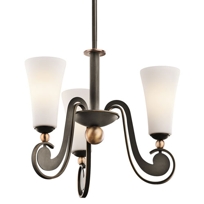 Clermont Olde Bronze Three-Light Chandelier