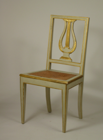 Paint and Gilt Lyre Back Swedish Chairs