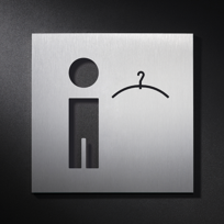 stainless dressing room sign for men, MADE IN GERMANY