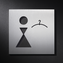 stainless dressing room sign for women, MADE IN GERMANY