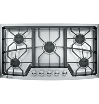 36" Stainless Steel Gas Cooktop (Natural Gas), Model#: ZGU385NSMSS