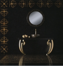 Black Heart Riverstone Tile