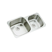 STAINLESS STEEL KITCHEN SINK HIGH/LOW TWO BOWL