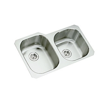STAINLESS STEEL KITCHEN SINK LARGE/MEDIUM TWO BOWL