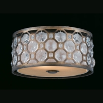Cartier Weathered Bronze Two-Light Flush Mount with Crystal Accents