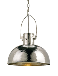 Hammered Modern Nickel Dome Pendant 