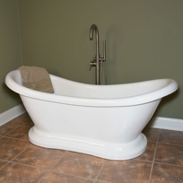 69" Aleisa Acrylic Double Slipper Air Bath Tub on Plinth