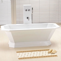 69" Liliana Acrylic Freestanding Octagon Air Bath Tub on Plinth