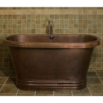 72" Rochelle Hammered Copper Double-Ended Air Bath Tub - Extra Deep
