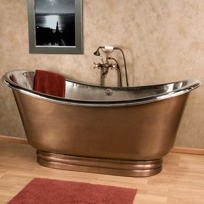 Calliste Copper Double Slipper Air Bath Tub with Nickel Interior