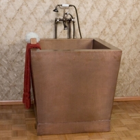 Daxton Square Hammered Copper Japanese Style Soaking Air Bath Tub