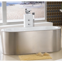 Marco Acrylic Double Ended Air Bath Tub with Stainless Steel Skirt