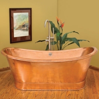 Polished Copper Double Slipper Air Bath Tub