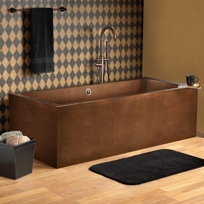 Ultro Rectangular Freestanding Hammered Copper Air Bath Tub