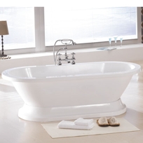 Zoey Double Ended Acrylic Air Bath Tub on Plinth