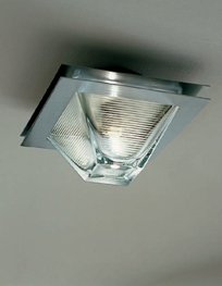 d8122 MARIELA 13" square ceiling fixture with clear glass shade