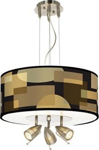Earthy Geometrics Giclee Six Light Pendant Chandelier