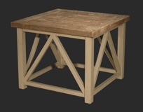 Raw Wood Side Table