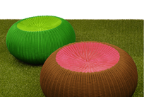 Spinball - Round Colored Outdoor Wicker Stool 