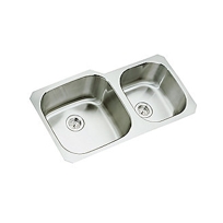 STAINLESS STEEL KITCHEN SINK EXTRA LARGE/MEDIUM TWO BOWL