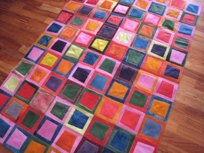 Bright Dyed Cowhide Patchwork Hide Rug